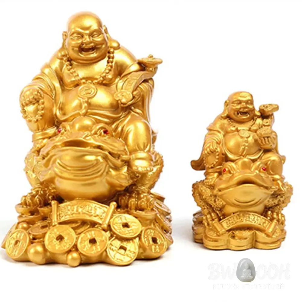 BWOOOH copper Buddha statue - Laughing Buddha Feng Shui Frog Toad
