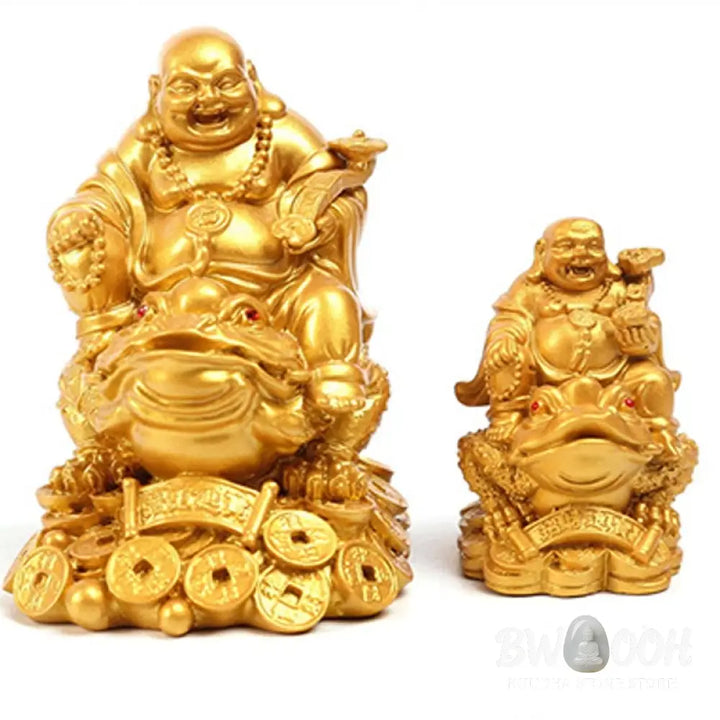 BWOOOH copper Buddha statue - Laughing Buddha Feng Shui Frog Toad
