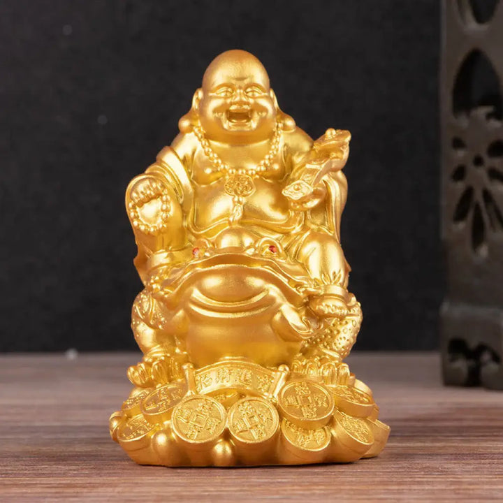 BWOOOH copper Buddha statue - Laughing Buddha Feng Shui Frog Toad