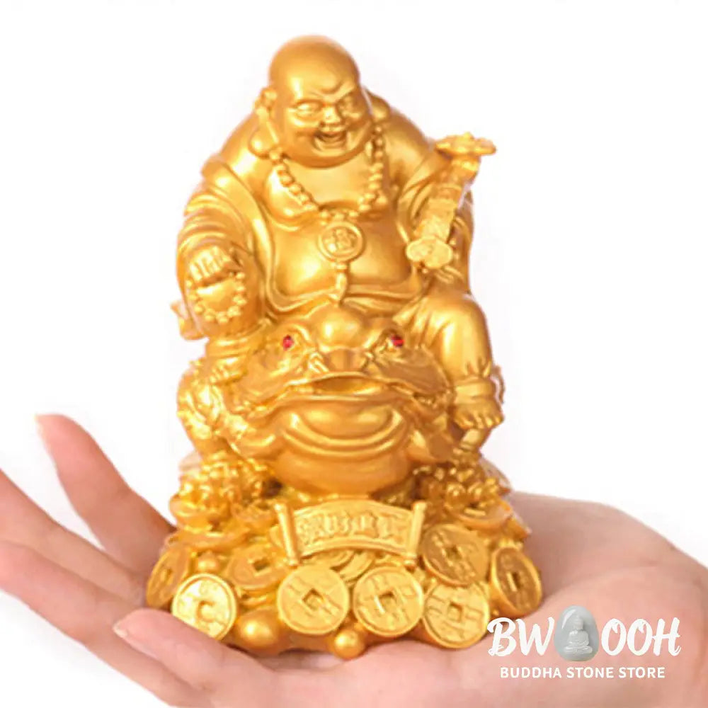 BWOOOH copper Buddha statue - Laughing Buddha Feng Shui Frog Toad