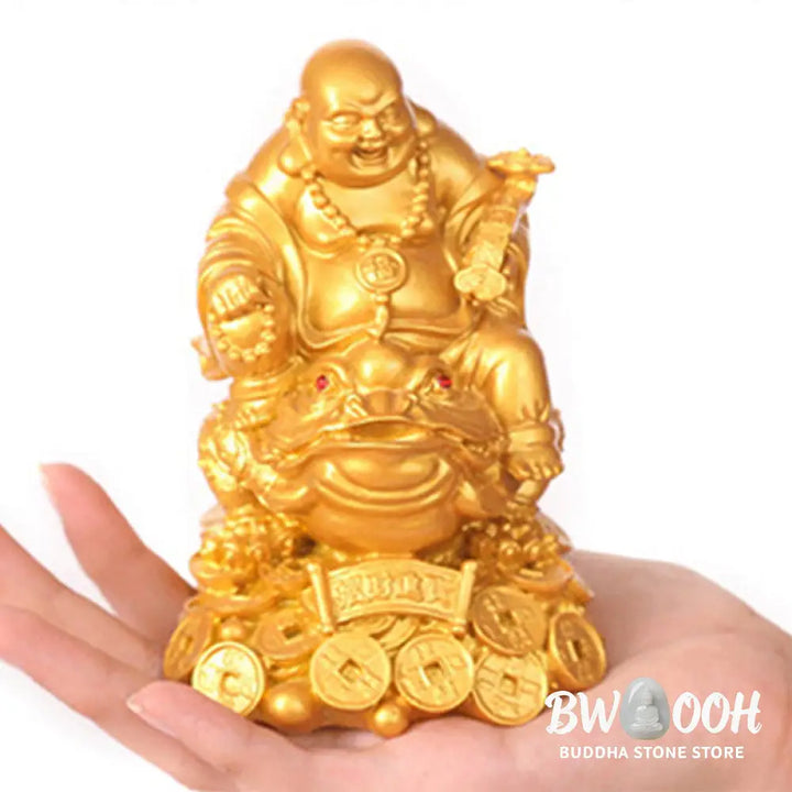 BWOOOH copper Buddha statue - Laughing Buddha Feng Shui Frog Toad