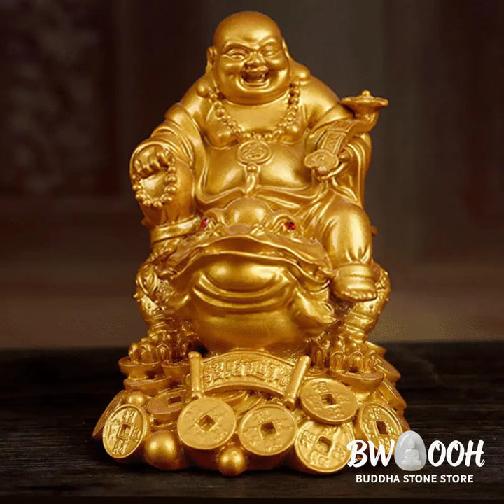 BWOOOH copper Buddha statue - Laughing Buddha Feng Shui Frog Toad
