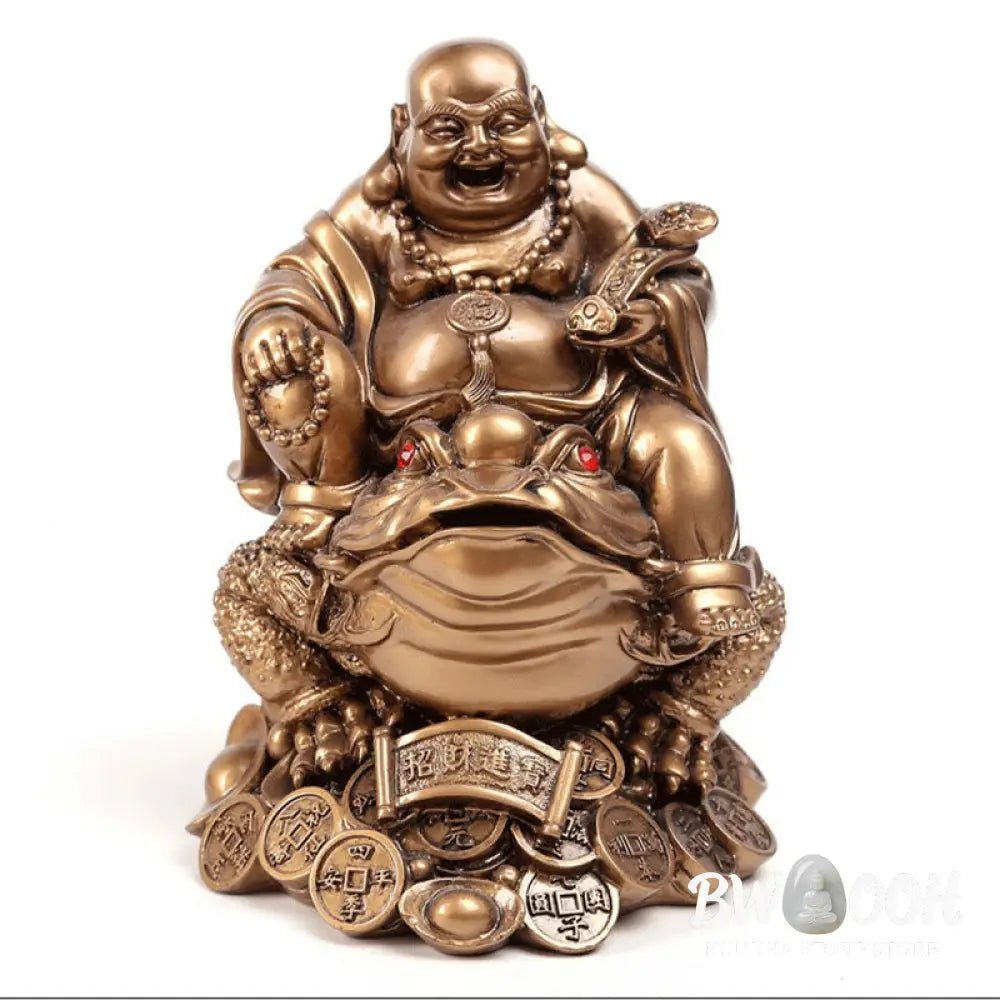 BWOOOH copper Buddha statue - Laughing Buddha Feng Shui Frog Toad