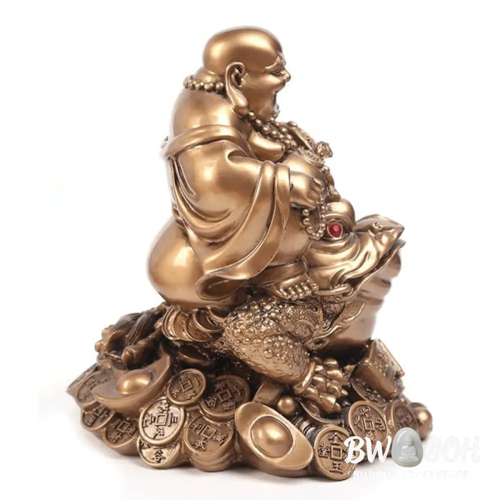 BWOOOH copper Buddha statue - Laughing Buddha Feng Shui Frog Toad