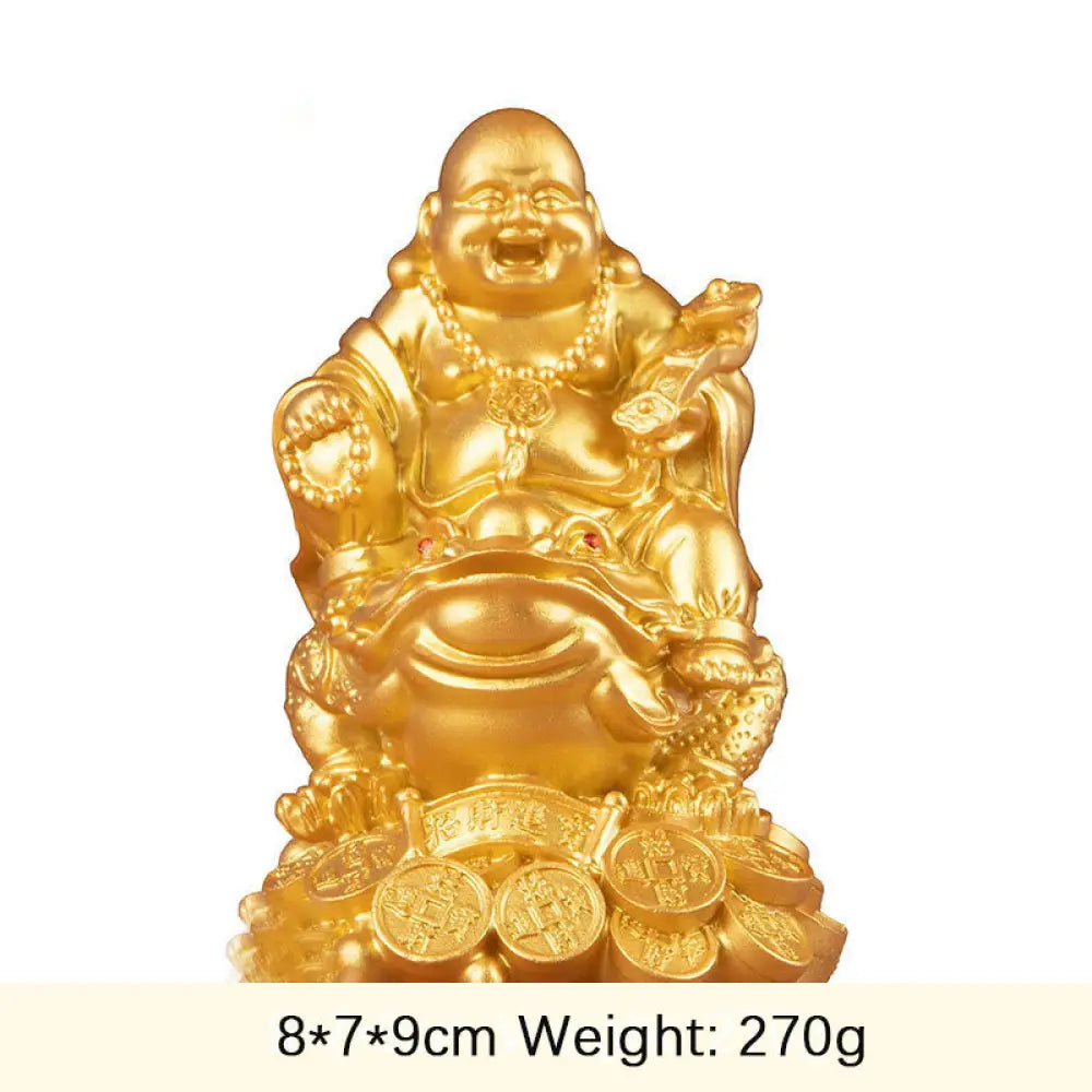 BWOOOH copper Buddha statue - Laughing Buddha Feng Shui Frog Toad
