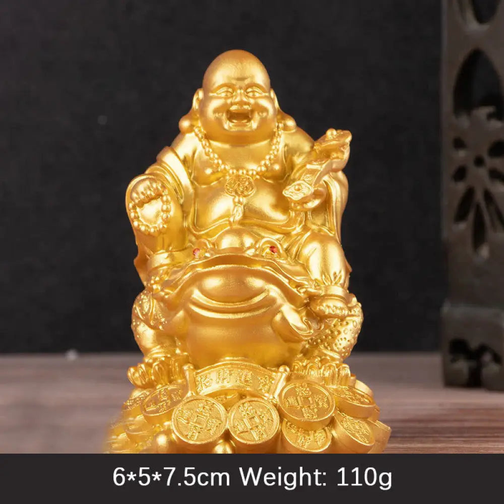 BWOOOH copper Buddha statue - Laughing Buddha Feng Shui Frog Toad