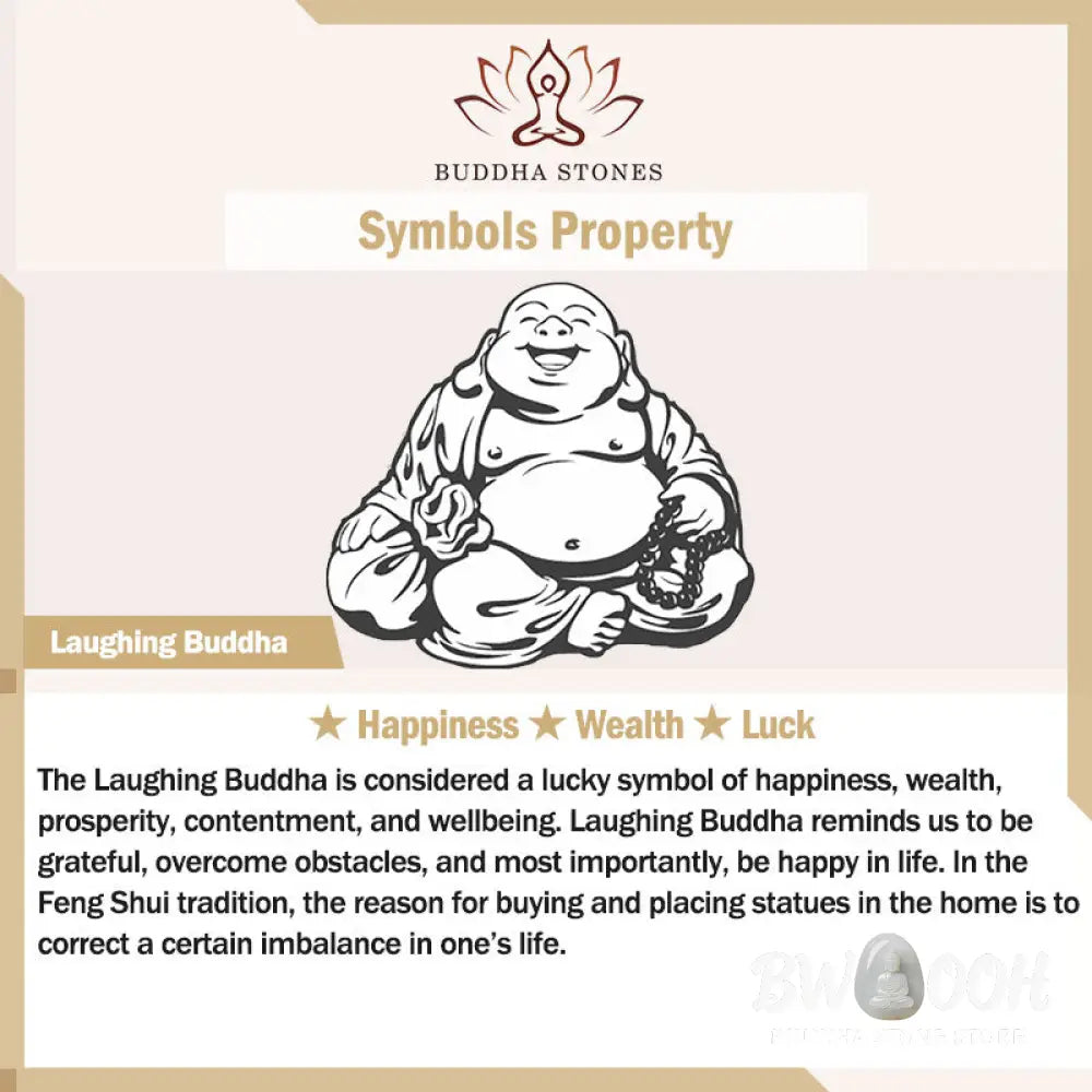 Buddha Stones Laughing Buddha Hetian Jade Wealth Prosperity String Necklace Pendant - BWOOOH - Hetian Jade (Prosperity