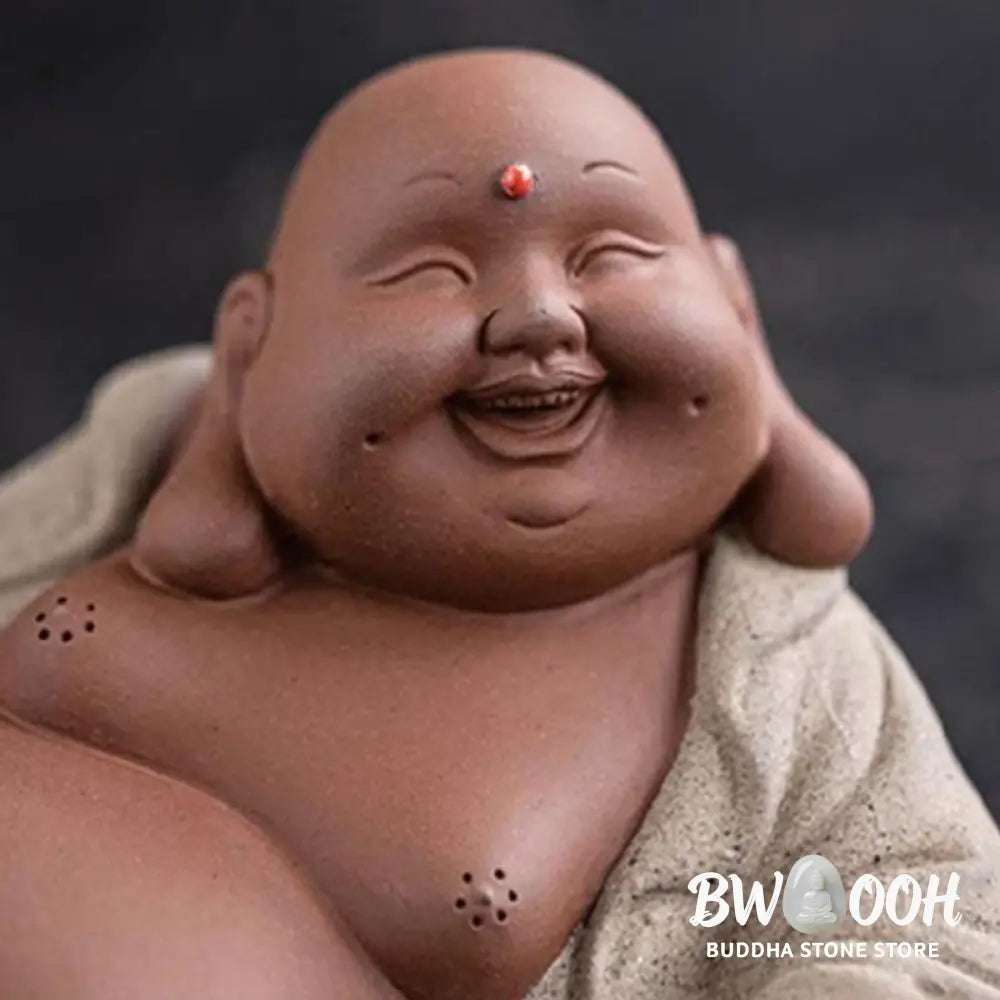 BWOOOH handcrafted Buddha statue - Laughing Buddha Ingots Attract Weal