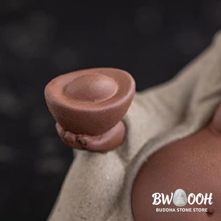BWOOOH handcrafted Buddha statue - Laughing Buddha Ingots Attract Weal