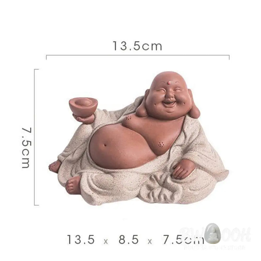 BWOOOH handcrafted Buddha statue - Laughing Buddha Ingots Attract Weal