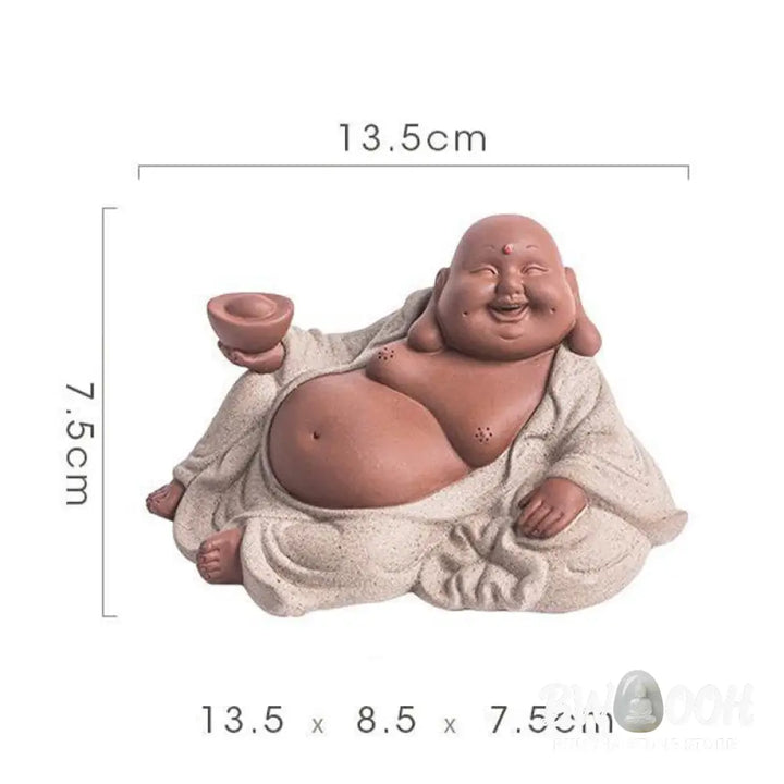 BWOOOH handcrafted Buddha statue - Laughing Buddha Ingots Attract Weal