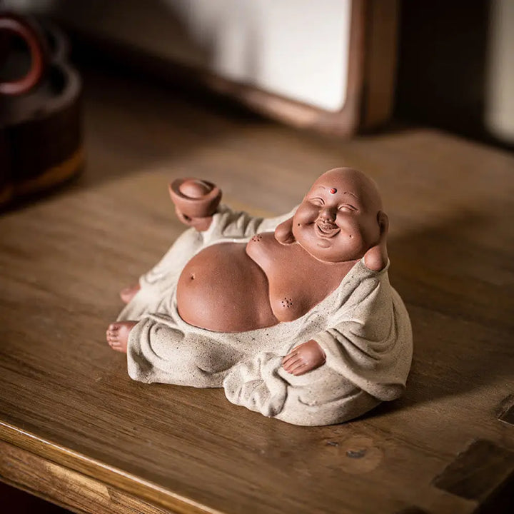 BWOOOH handcrafted Buddha statue - Laughing Buddha Ingots Attract Weal