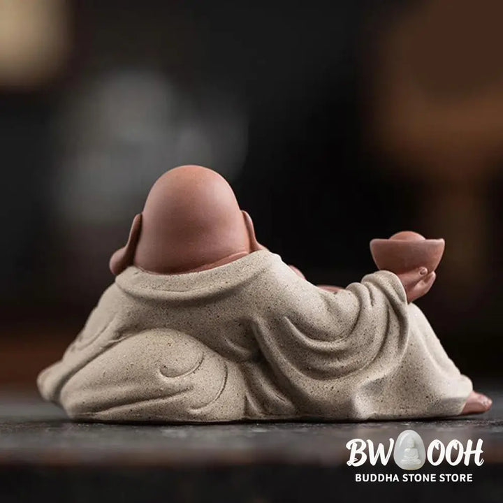 BWOOOH handcrafted Buddha statue - Laughing Buddha Ingots Attract Weal