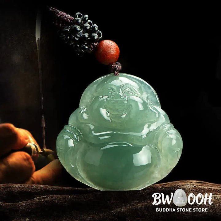 Buddha Stones Laughing Buddha Jade Abundance String Necklace Pendant - BWOOOH - Necklaces &amp; Pendants