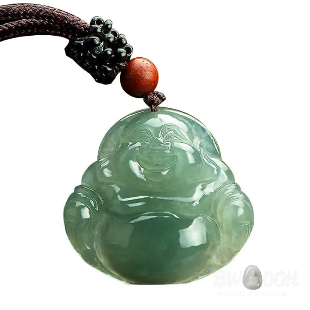 Buddha Stones Laughing Buddha Jade Abundance String Necklace Pendant - BWOOOH - Necklaces &amp; Pendants