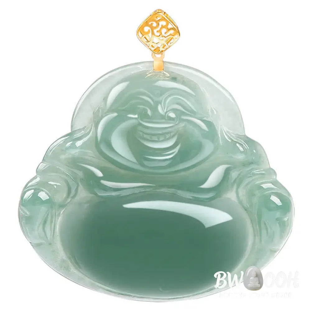 Buddha Stones Laughing Buddha Natural Jade Prosperity Abundance Necklace Pendant - BWOOOH - Necklaces &amp; Pendants