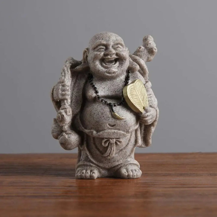BWOOOH Laughing Buddha Resin Statue Blessing Home Decoration - 7.5*5.5*9cm - Decorations