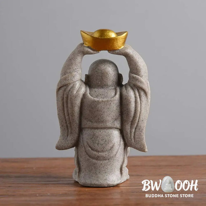 BWOOOH Laughing Buddha Resin Statue Blessing Home Decoration - Decorations