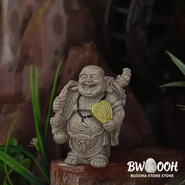 BWOOOH Laughing Buddha Resin Statue Blessing Home Decoration - Decorations