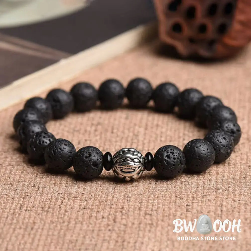 Buddha Stones Lava Rock Beads White Copper PiXiu Wealth Bracelet - BWOOOH - Bracelet