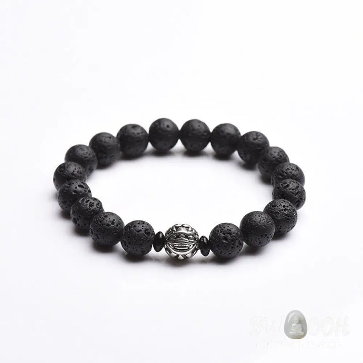 Buddha Stones Lava Rock Beads White Copper PiXiu Wealth Bracelet - BWOOOH - Bracelet