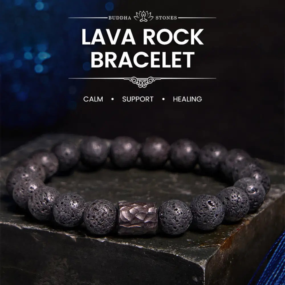 BWOOOH Lava Rock Ebony Wood Tiger Eye Healing Bracelet - BWOOOH - Lava Rock&Ebony Wood / 15-16cm - Bracelet