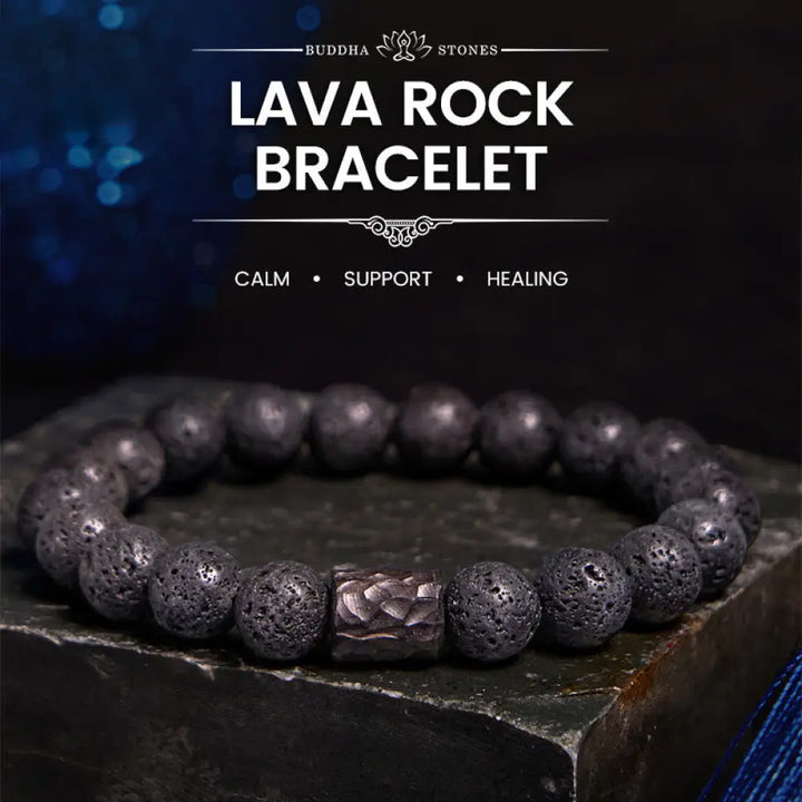 BWOOOH Lava Rock Ebony Wood Tiger Eye Healing Bracelet - BWOOOH - Lava Rock&amp;Ebony Wood / 15-16cm - Bracelet
