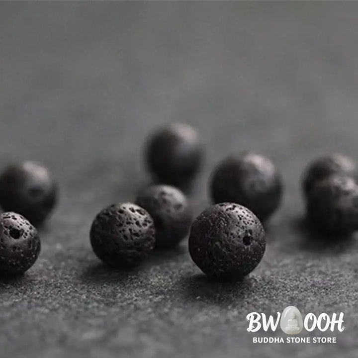Buddha Stones Lava Rock Fish Scales Bead Healing Bracelet - BWOOOH - Bracelet