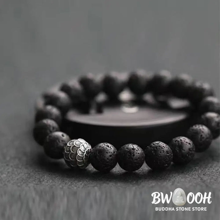Buddha Stones Lava Rock Fish Scales Bead Healing Bracelet - BWOOOH - Bracelet