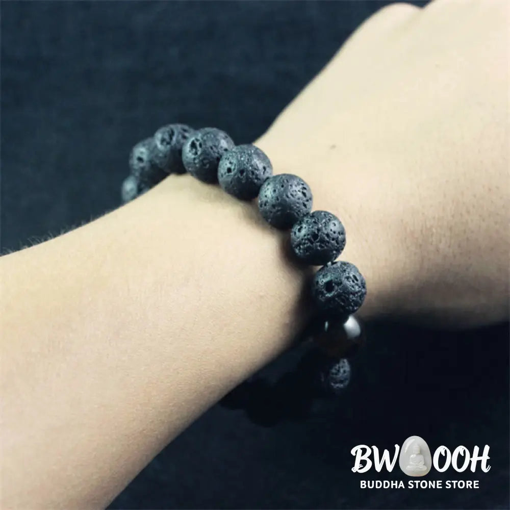 Buddha Stones Lava Rock Tiger Eye Stone Peace Healing Bracelet - Lava Rock - Bracelet