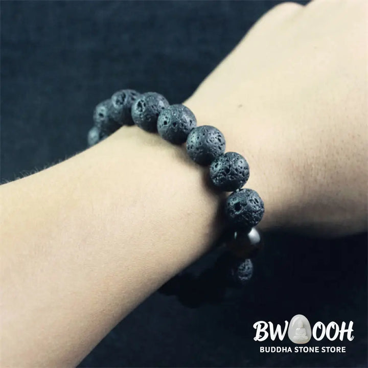 Buddha Stones Lava Rock Tiger Eye Stone Peace Healing Bracelet - Lava Rock - Bracelet