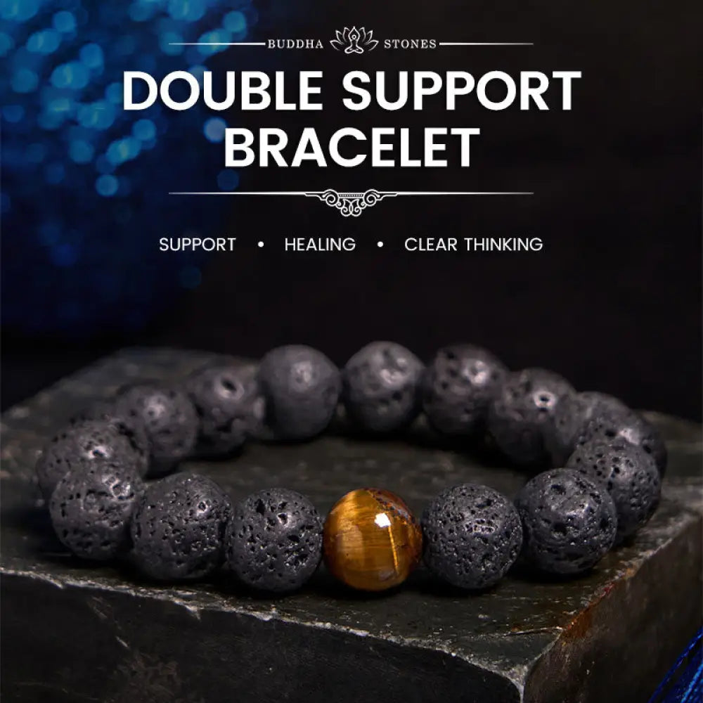 BWOOOH Lava Rock Tiger Eye Stone Peace Healing Bracelet - BWOOOH - Lava Rock - Bracelet