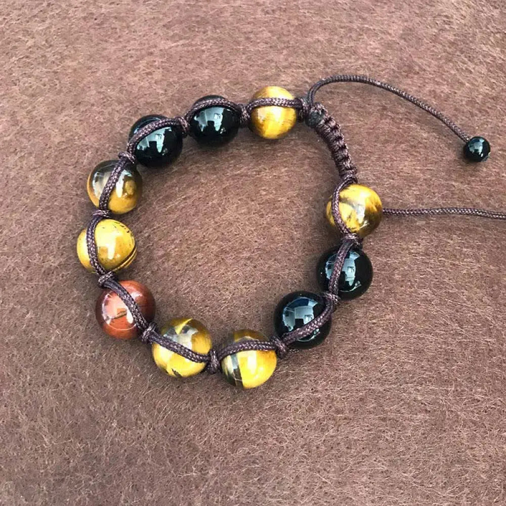 BWOOOH Lava Rock Tiger Eye Stone Support Healing String Bracelet - Lava Rock - Bracelet