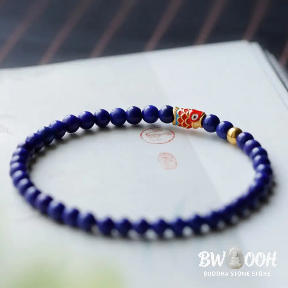 Buddha Stones Lazurite Koi Fish Positive Bracelet - BWOOOH - Lazurite(Wrist Circumference: 14-16cm) - Bracelet