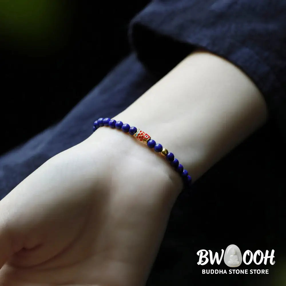 Buddha Stones Lazurite Koi Fish Positive Bracelet - BWOOOH - Lazurite(Wrist Circumference: 14-16cm) - Bracelet