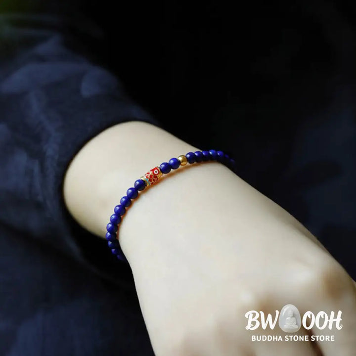 Buddha Stones Lazurite Koi Fish Positive Bracelet - BWOOOH - Lazurite(Wrist Circumference: 14-16cm) - Bracelet
