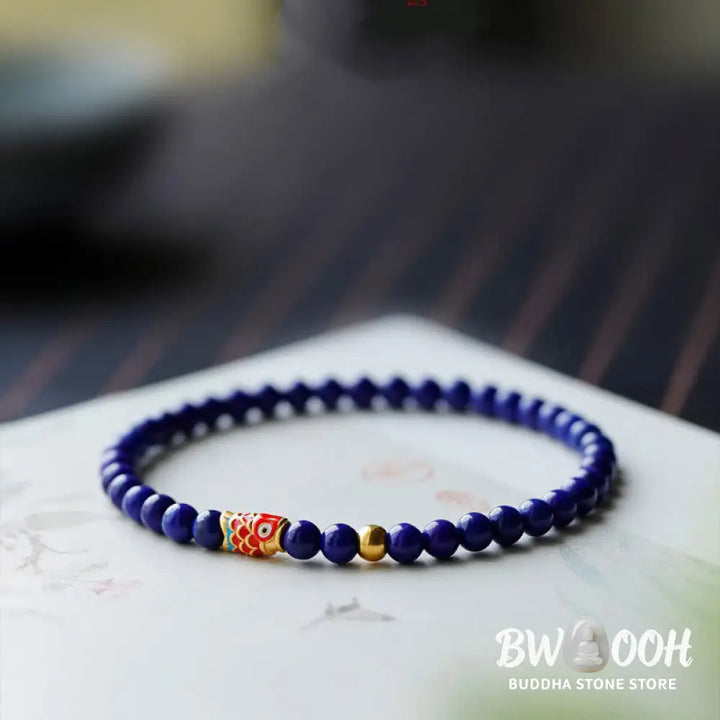 Buddha Stones Lazurite Koi Fish Positive Bracelet - BWOOOH - Lazurite(Wrist Circumference: 14-16cm) - Bracelet