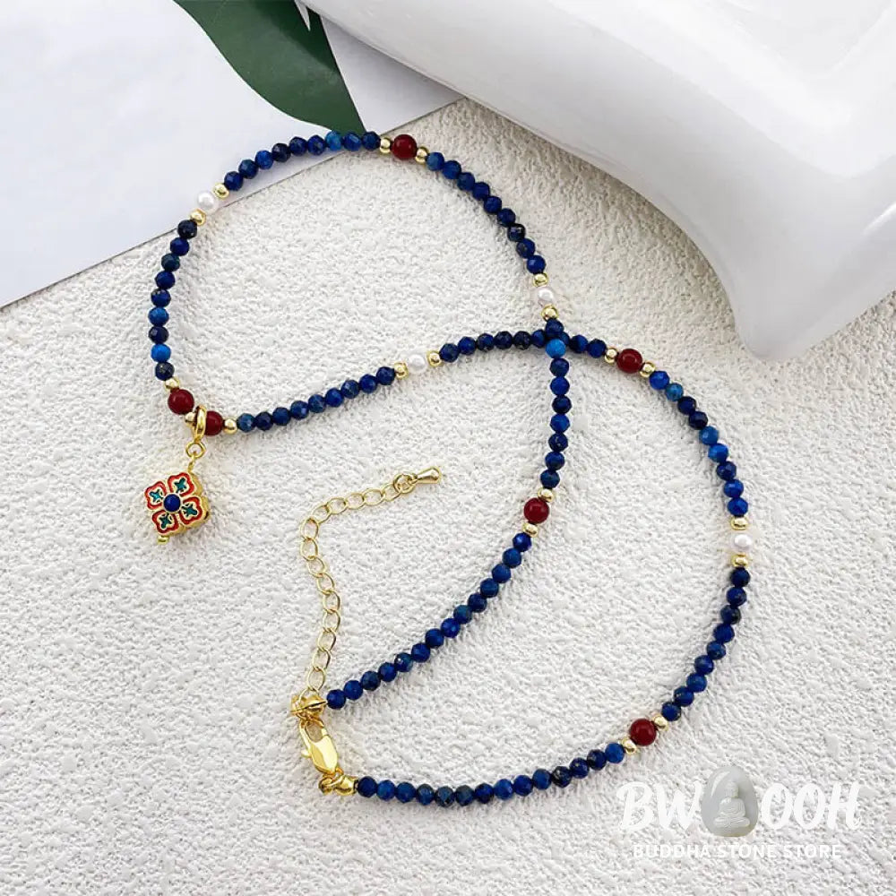 Buddha Stones Lazurite Pearl Positive Necklace Pendant - BWOOOH - Lazurite(♥ Positive ♥ Self Care ♥) - Necklaces &amp;