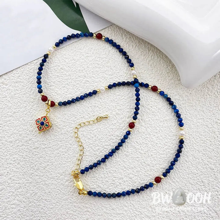 Buddha Stones Lazurite Pearl Positive Necklace Pendant - BWOOOH - Lazurite(♥ Positive ♥ Self Care ♥) - Necklaces &amp;