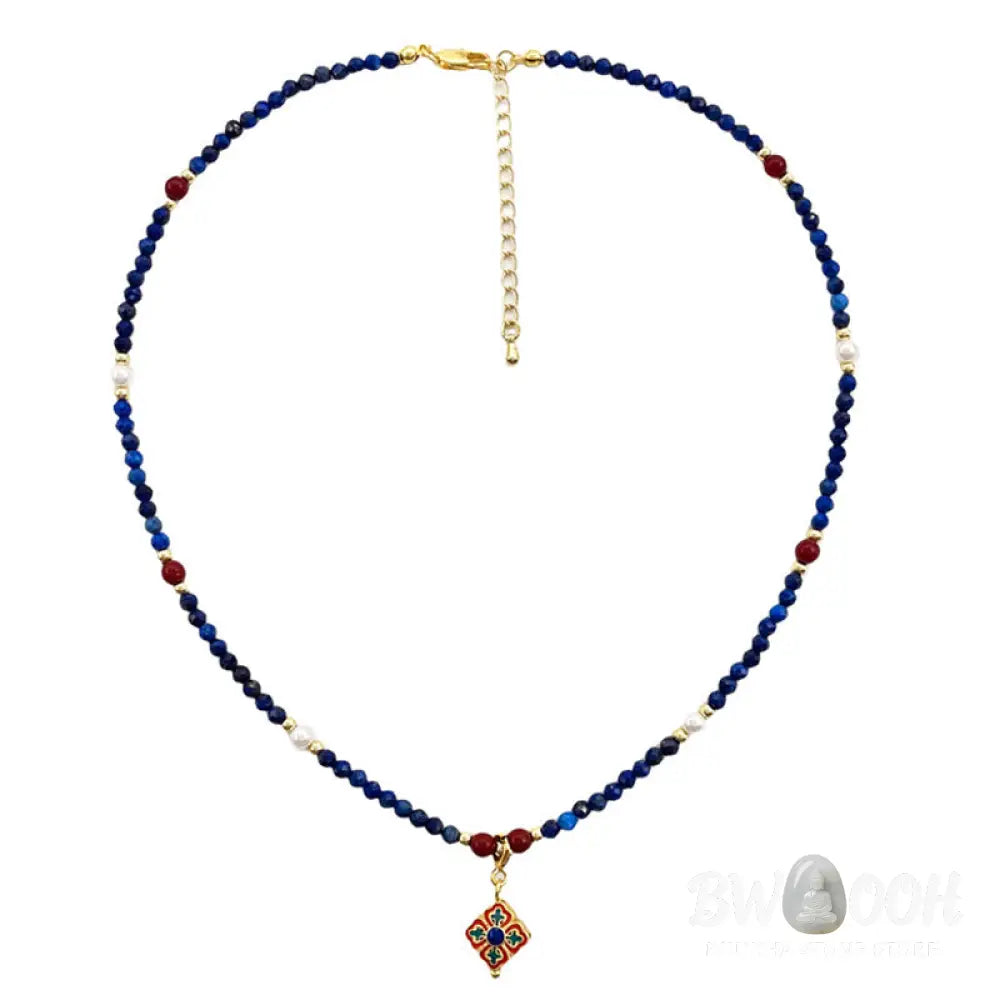 Buddha Stones Lazurite Pearl Positive Necklace Pendant - BWOOOH - Lazurite(♥ Positive ♥ Self Care ♥) - Necklaces &amp;