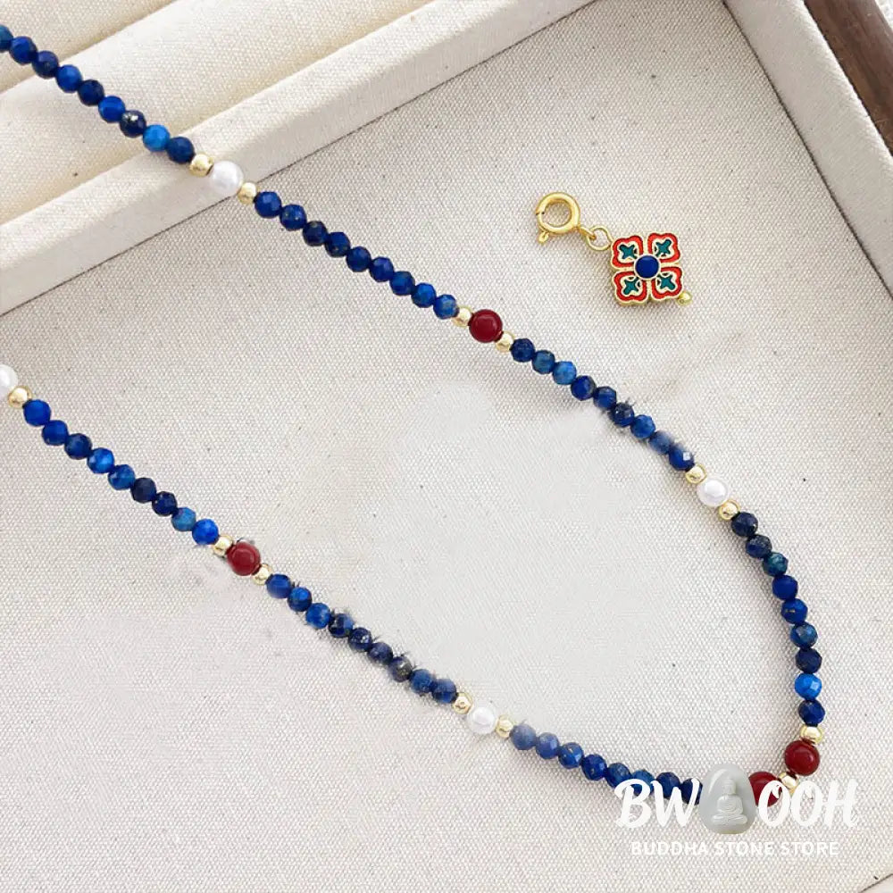 Buddha Stones Lazurite Pearl Positive Necklace Pendant - BWOOOH - Lazurite(♥ Positive ♥ Self Care ♥) - Necklaces &amp;