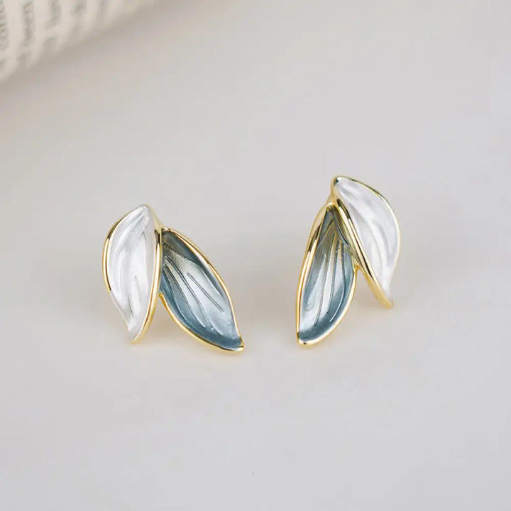 BWOOOH Leaf Design Luck Stud Earrings — natural stone crystal healing bracelet for spiritual healing and mindful living