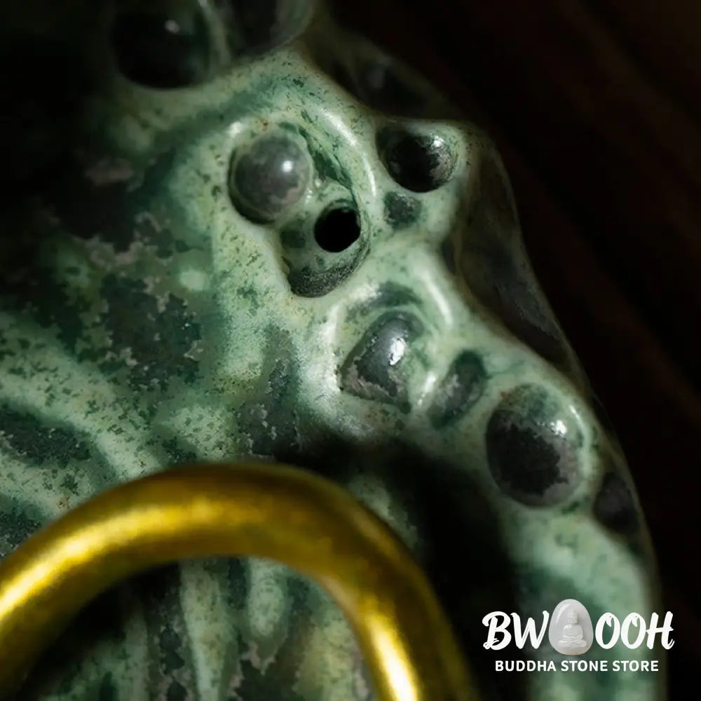 BWOOOH ceramic incense burner - Leaf Meditation Frog Pattern Healin