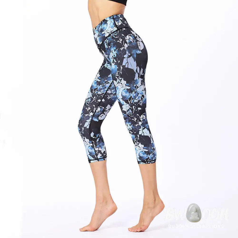 BWOOOH printed yoga leggings - Leaves Butterfly Print Sports Yoga Cropp