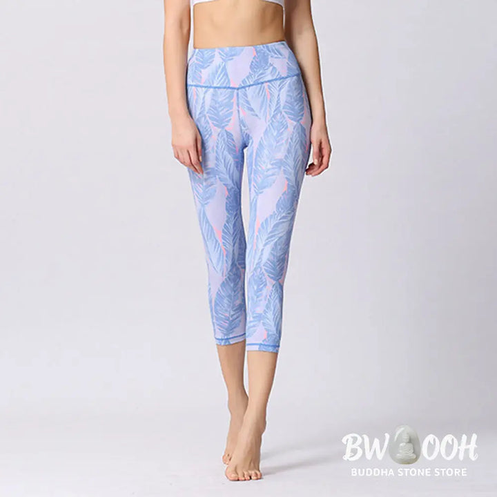 BWOOOH printed yoga leggings - Leaves Butterfly Print Sports Yoga Cropp