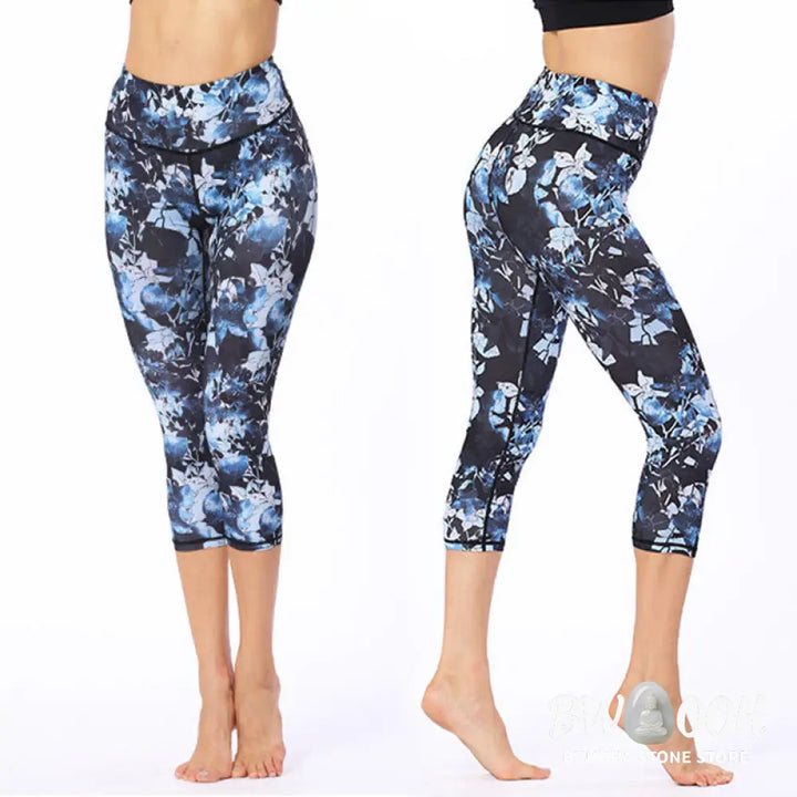 BWOOOH printed yoga leggings - Leaves Butterfly Print Sports Yoga Cropp