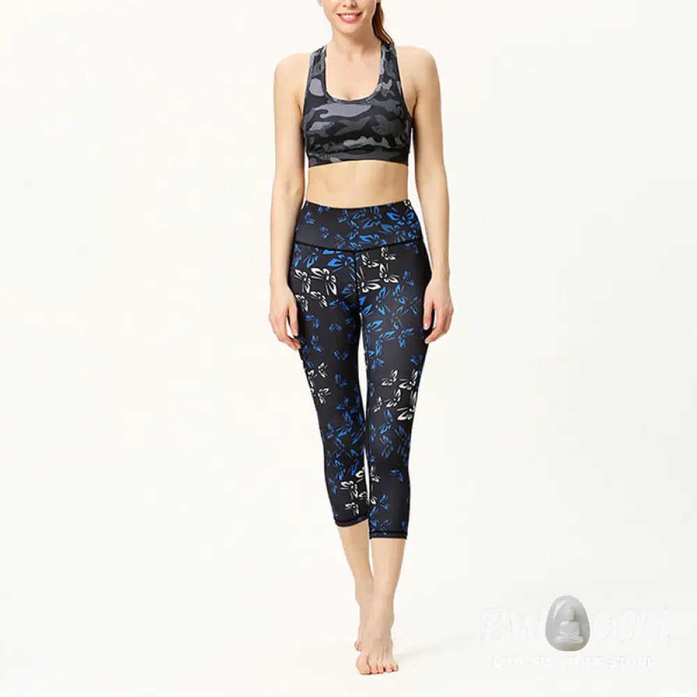 BWOOOH printed yoga leggings - Leaves Butterfly Print Sports Yoga Cropp