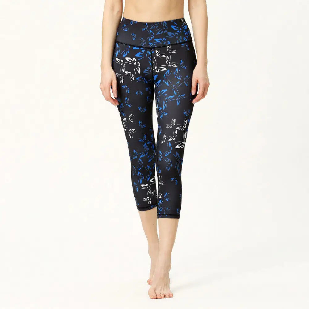 BWOOOH printed yoga leggings - Leaves Butterfly Print Sports Yoga Cropp