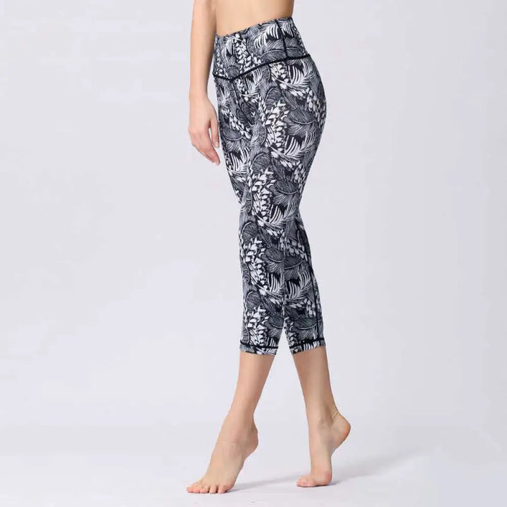BWOOOH printed yoga leggings - Leaves Butterfly Print Sports Yoga Cropp