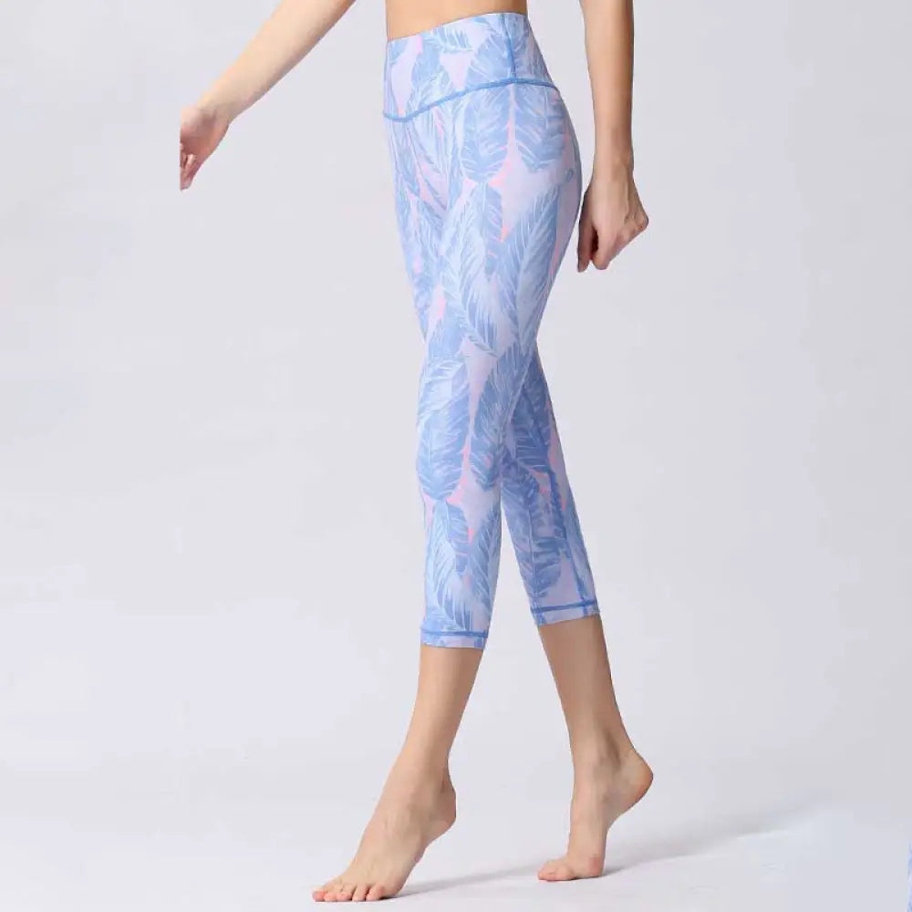 BWOOOH printed yoga leggings - Leaves Butterfly Print Sports Yoga Cropp